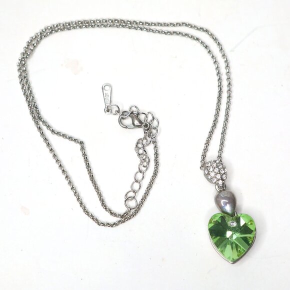 Swarovski Elements Crystal Heart Pendant & Necklace 18KRGP Gold Plated Rhinstone - Picture 1 of 12